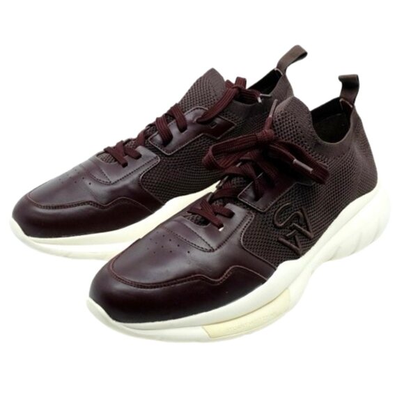 STUART WEITZMAN~5050 Sneaker~WOMENS BURGUNDY LEATHER SHOES Made In Italy SZ 12 - Picture 1 of 8